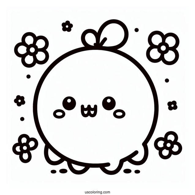 Easy Pompompurin Outline Coloring Page