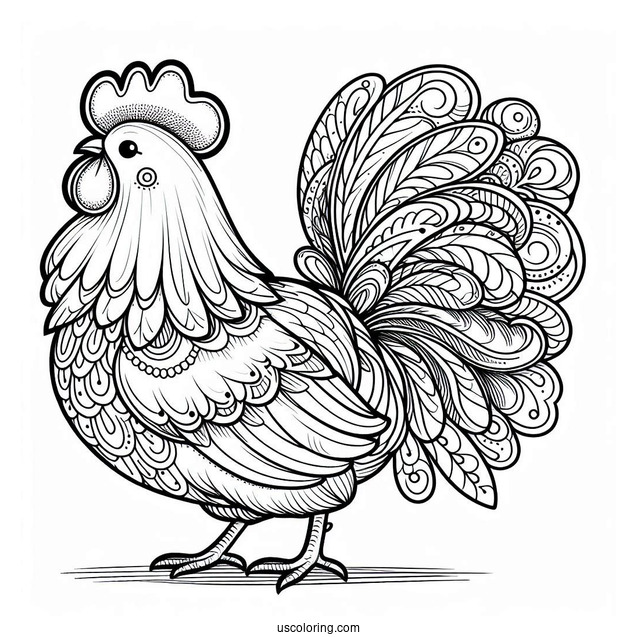 Brahma Chicken Coloring Page