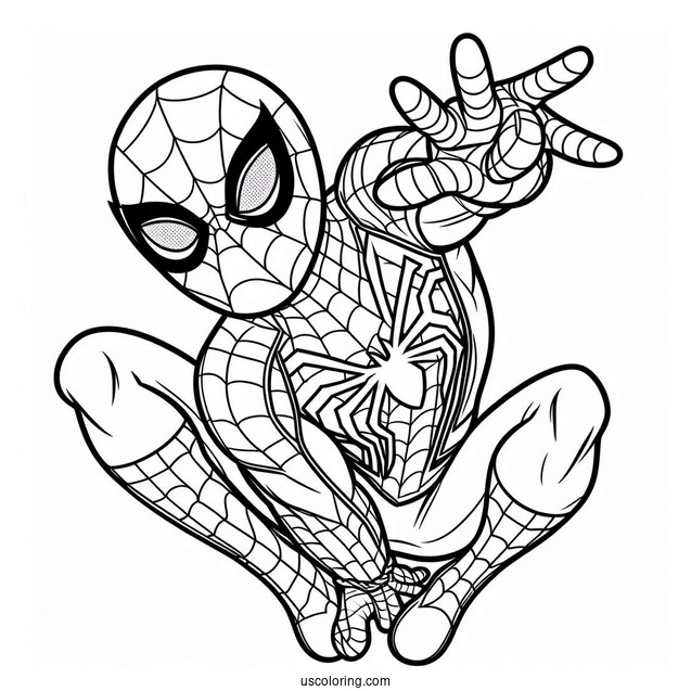 Spider-Man In Web Suit To Color