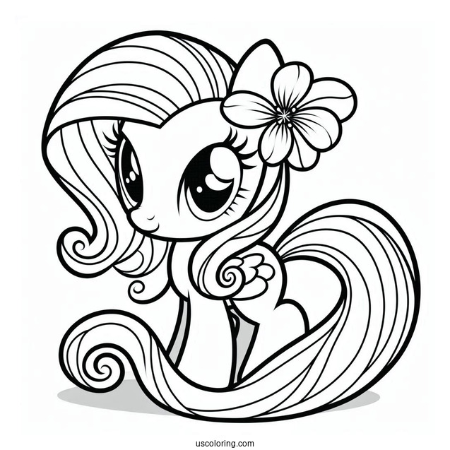 Simple Pipp Petals Pony Coloring Sheet for Kids
