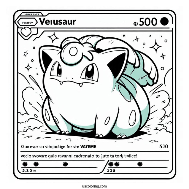 Venusaur Pokemon Card To Color