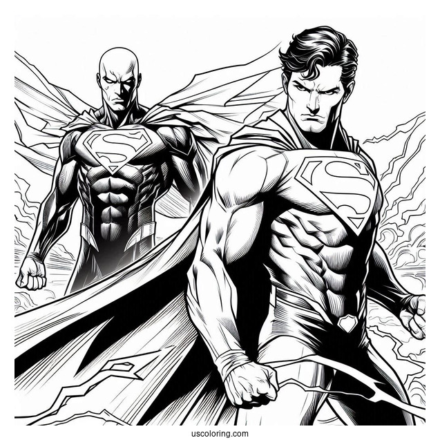 Superman Vs Lex Luther Coloring Page