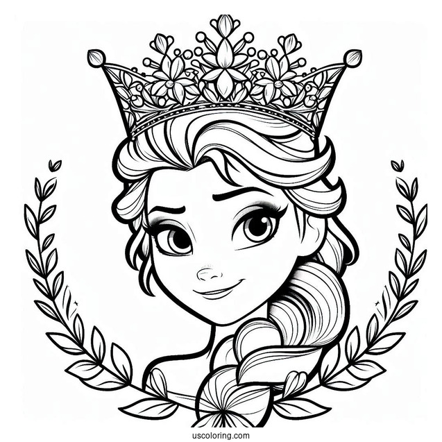 Elsa Crown Coloring Page
