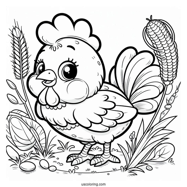 KickinChicken From Smiling Critters Coloring Page