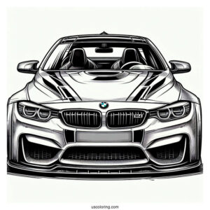 BMW Coloring Page M4 Race Car