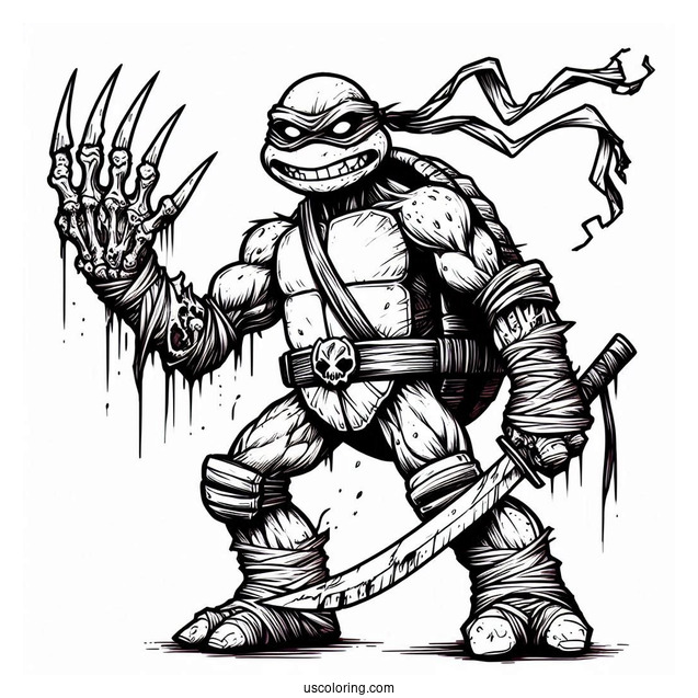 Ninja Turtles Coloring Page Of Scary Bepop