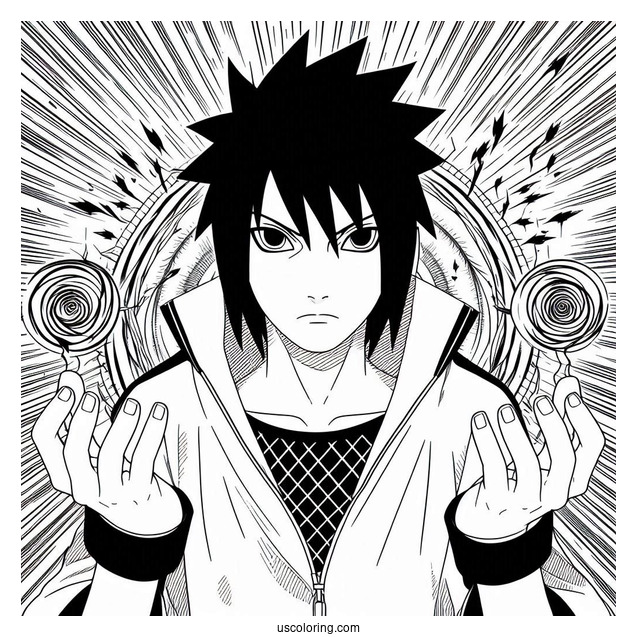 Uchiha Sasuke Coloring Page Using Kusanagi In Boruto