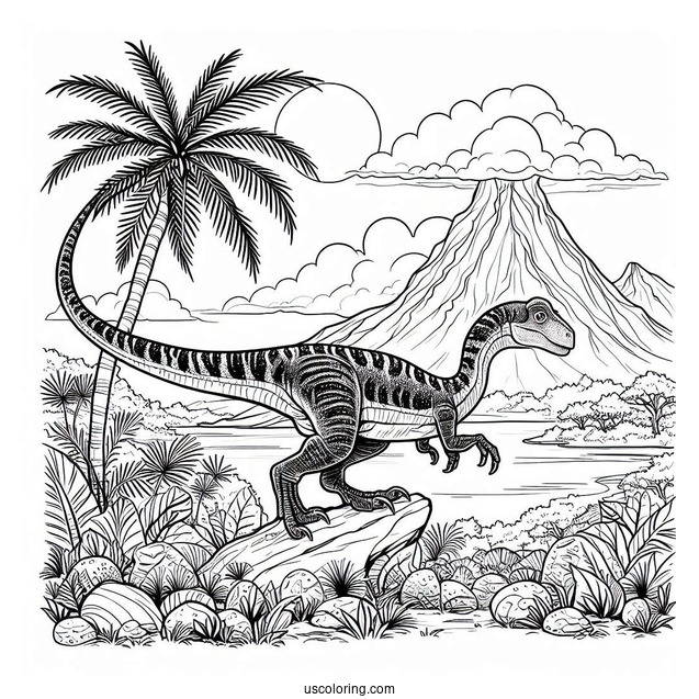 Acrocanthosurus Creeping Around The Mountain