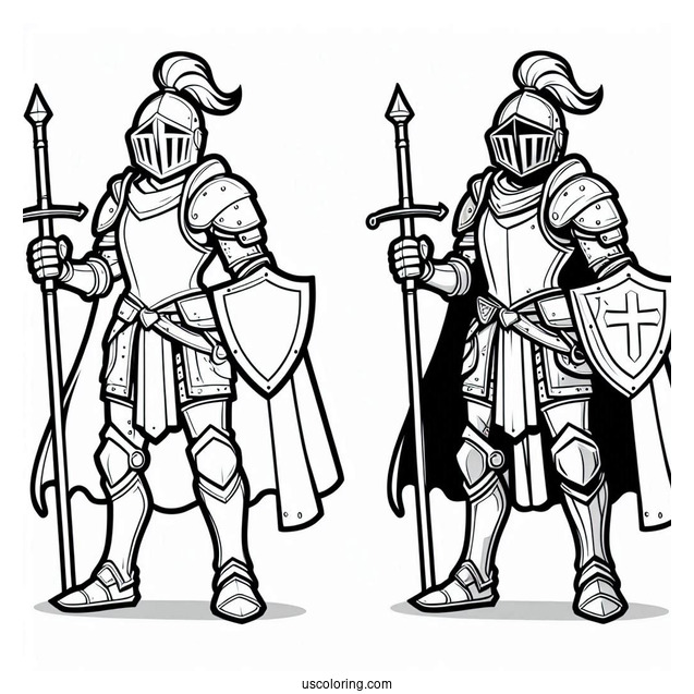 Easy Knight Coloring Sheet For Kids