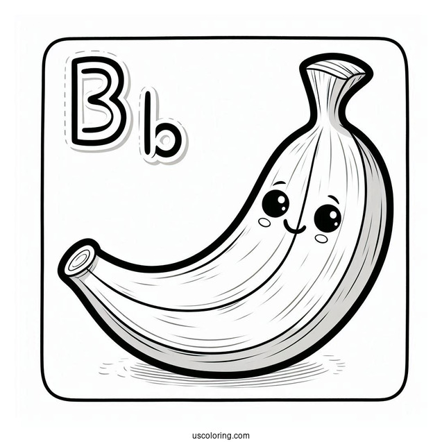 Banana Learning Template With Letter B