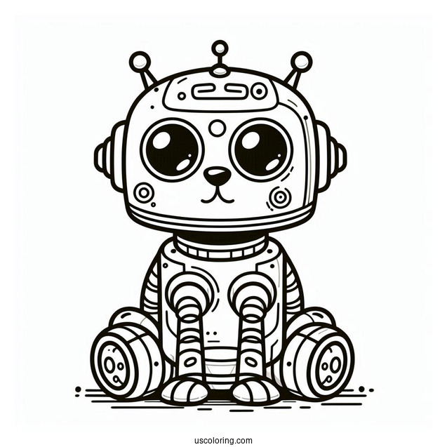 Coloring Page Of Robot Dog To Color