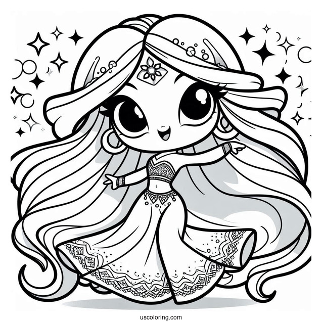 Easy Shimmer And Shine Coloring Page Dancing Outline