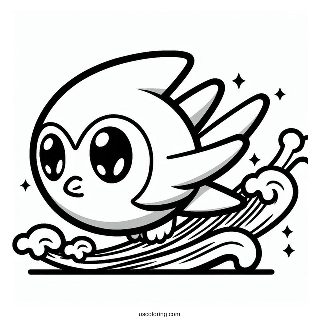 Kawaii Wave The Swallow Coloring Sheet V2