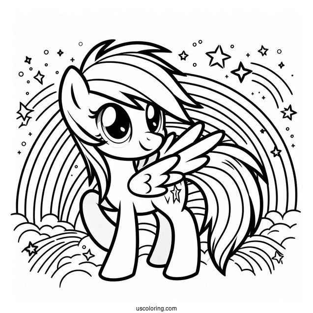 Simple Rainbow Dash Coloring Page For Kids