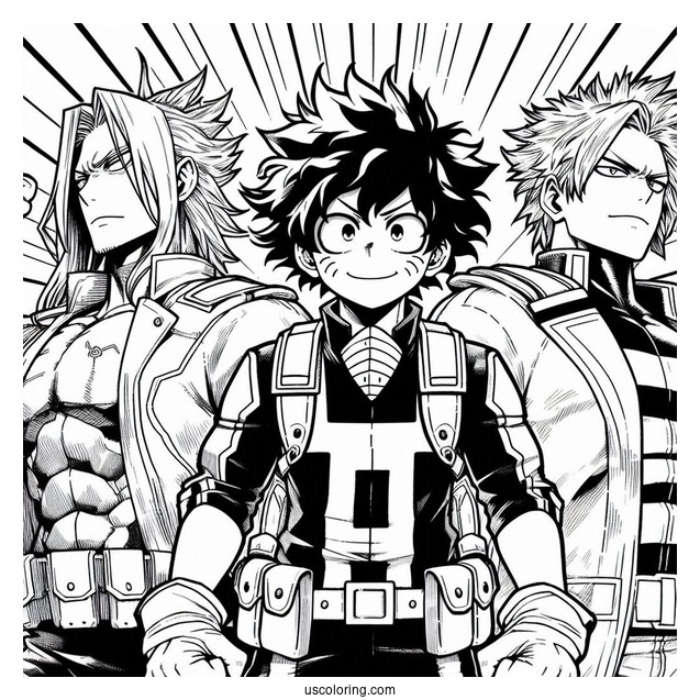 Full Page My Hero Academia Coloring Page Poster