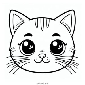 Simple To Color Drawing Of Pete The Cats Face