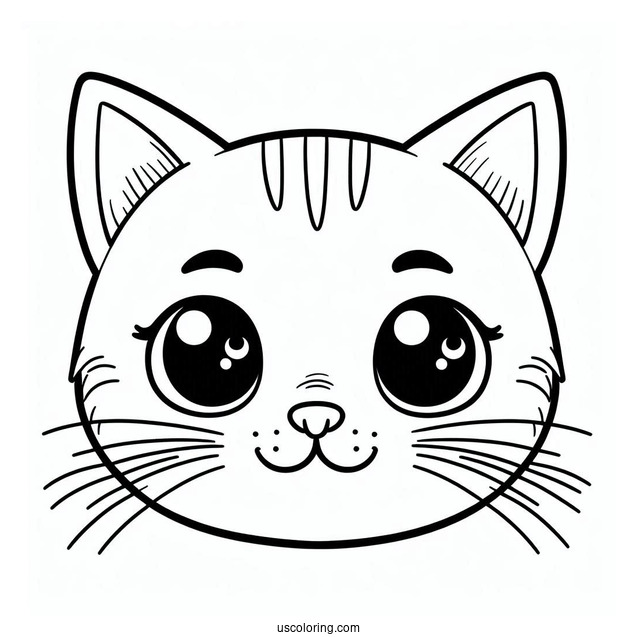 Simple To Color Drawing Of Pete The Cats Face