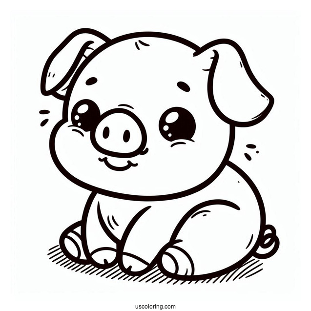 Smiling Cute Baby Pig