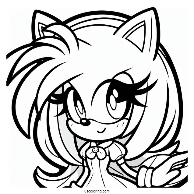 Kawaii Amy Rose Coloring Sheet For Kids