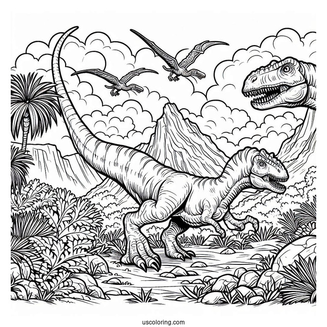 Acrocanthosurus Creeping Around The Mountain