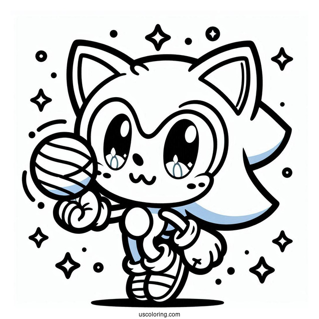 Cute Kawaii Sonic Coloring Page