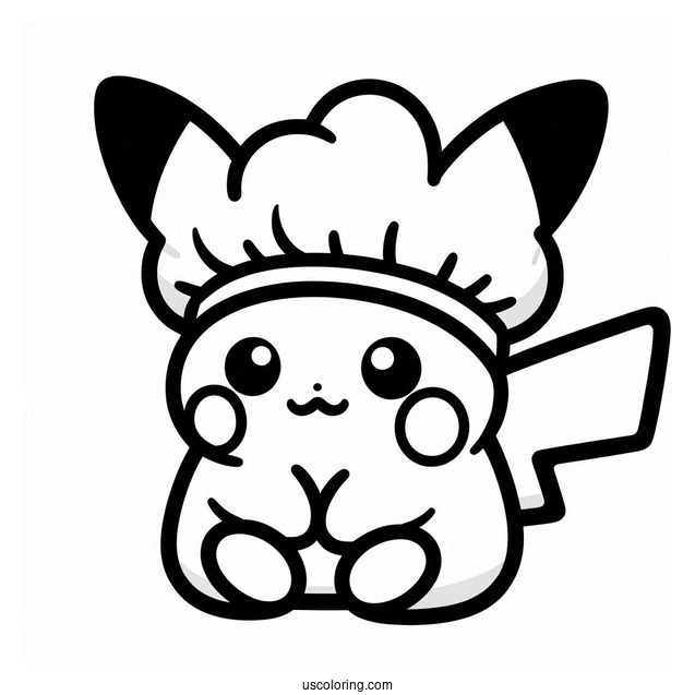 Cute Pikachu KAWS Coloring Page Companion For Kids