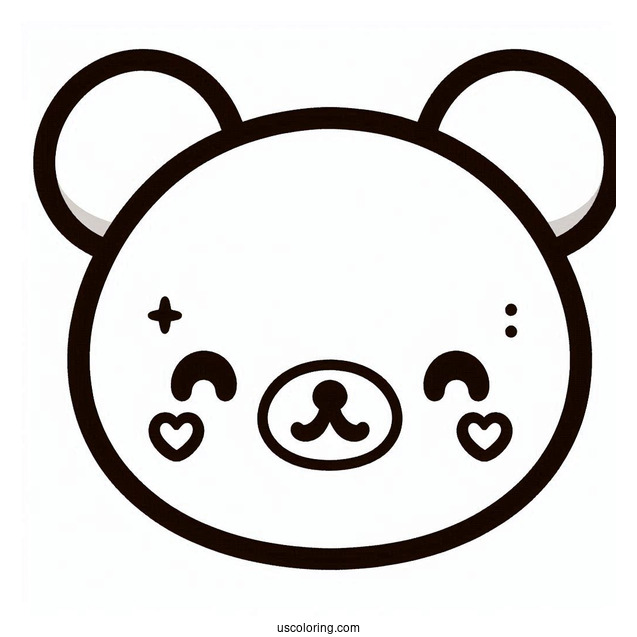 Full Page Cute Head Of Rilakkuma Coloring Page For Kids