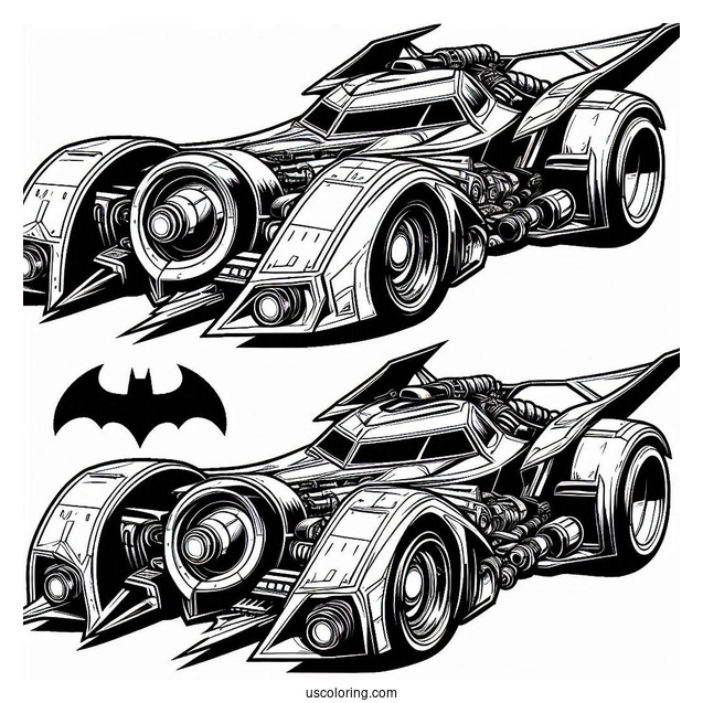 Dark Knight Batmobile Coloring Sheet