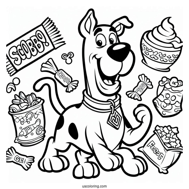 Simple Coloring Page Of Scooby-Doo