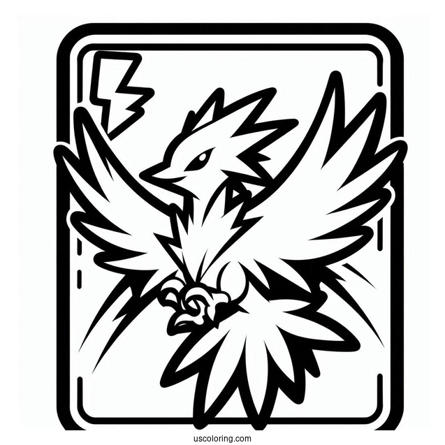 Zapdos Lightning Symbol Pokemon Card Coloring Page