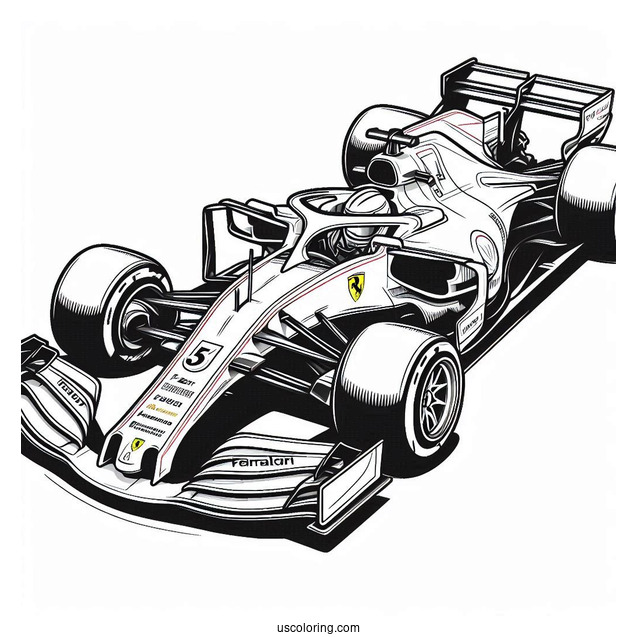 Ferrari Race Car Coloring Picture