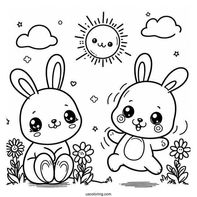 Sunny Bunnies Coloring Page Of Easy Big Boo Jumping For Preschoolers