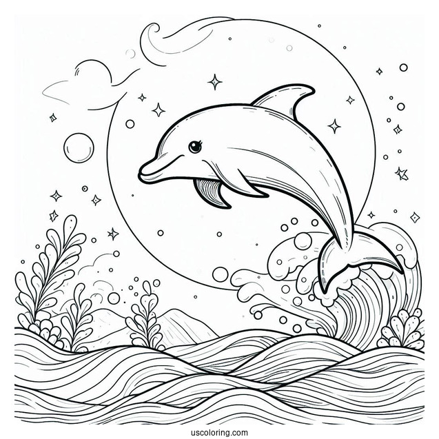 Dolphin Fins Emerging From Ocean