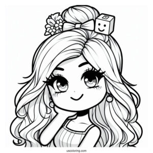 Girl Roblox Character Coloring Page