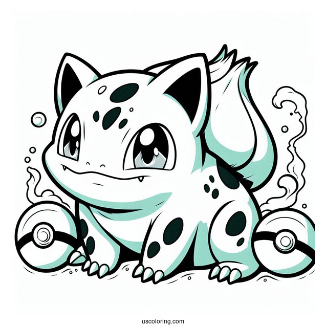 Bulbasaur Coloring Page With Pokeballs