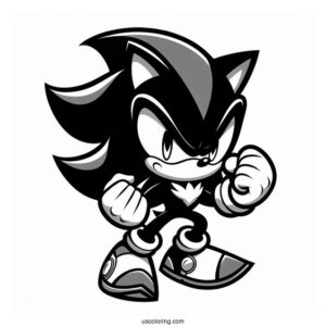 Angry Shadow Coloring Page The Hedgehog