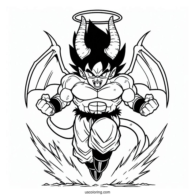 Dragon Ball Z Coloring Page Of Mr. Satan Charging Forward