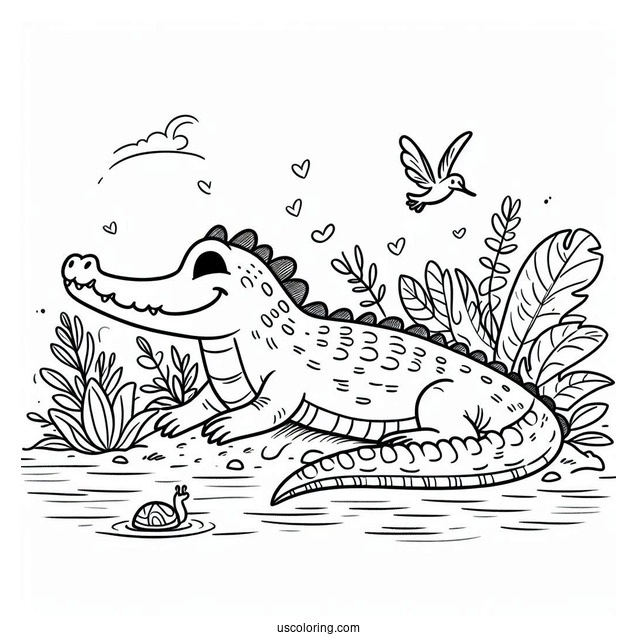 Crocodile From Peter Pan Coloring Sheet