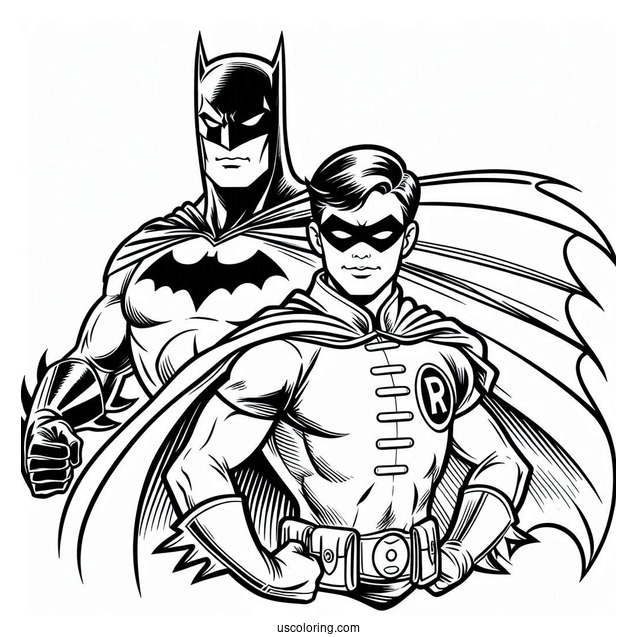 Batman And Robin Coloring Sheet