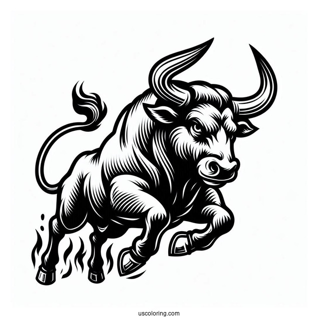 Coloring Sheet Of Raging Bull