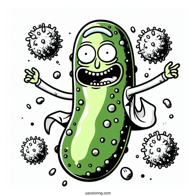 Pickle Rick Coloring Page