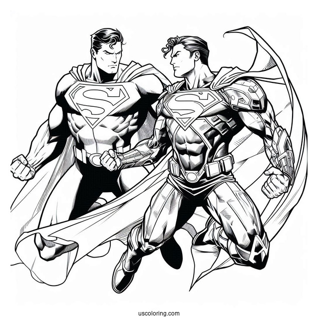 Superman Vs Lex Luther Coloring Page