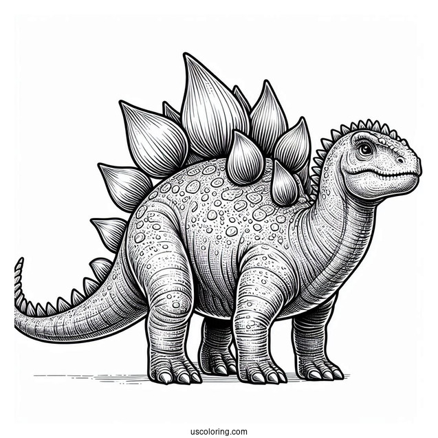 Realistic Stegosaurus Coloring Page