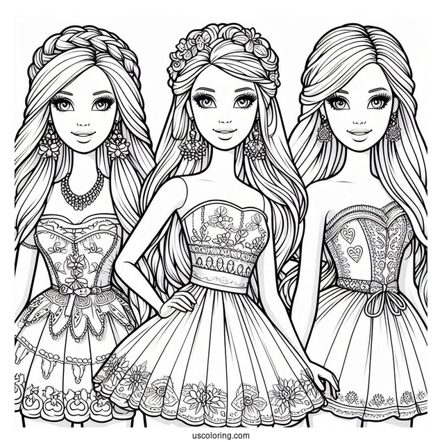 Barbie And Ken Dolls To Color