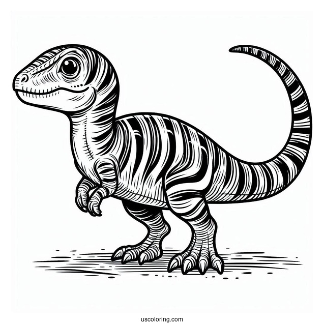Striped Maiasaura Coloring Page For Kids