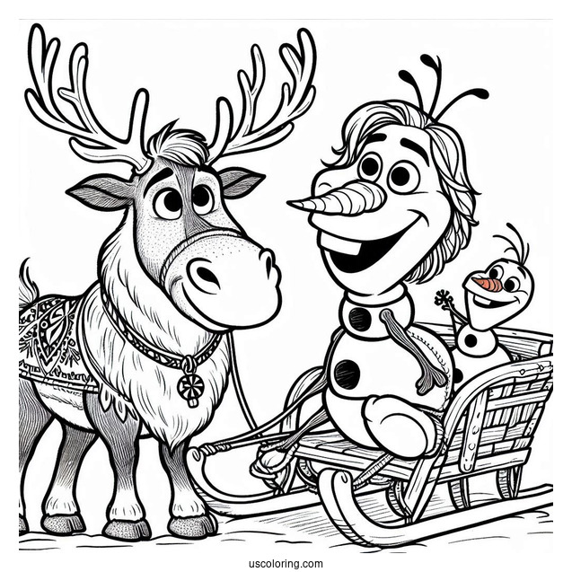 Coloring Page Of Sven And Olaf