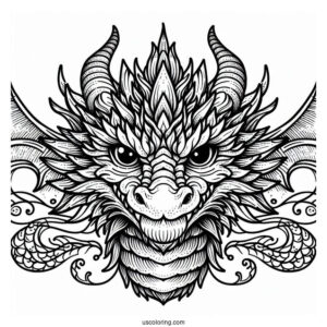 Detailed Dragon Face To Color