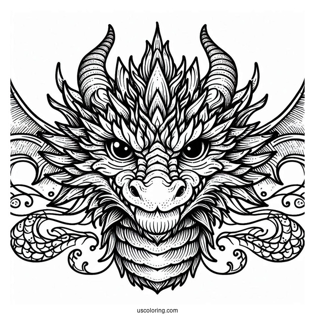 Detailed Dragon Face To Color
