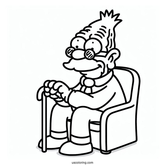 Grandpa Simpson Coloring Page