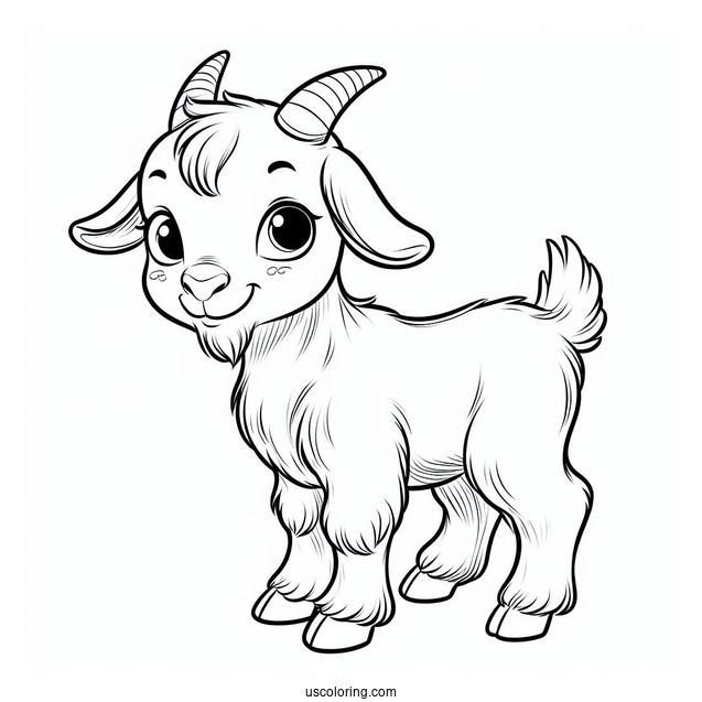 Farm Bred Goat To Color For Kids